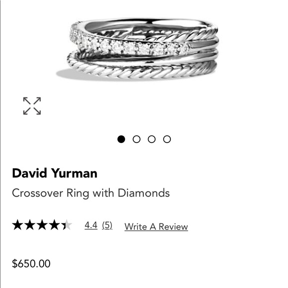 David Yurman Crossover Diamond silver ring 5.5 - Picture 2 of 3